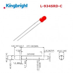 Kingbright L-934SRD-C, LED...