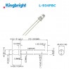 Kingbright L-934PBC, LED 3mm AZZURRO