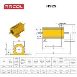 Arcol HS 25W, 0,22 ohm...