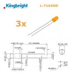 3x Kingbright L-7104ND, LED...