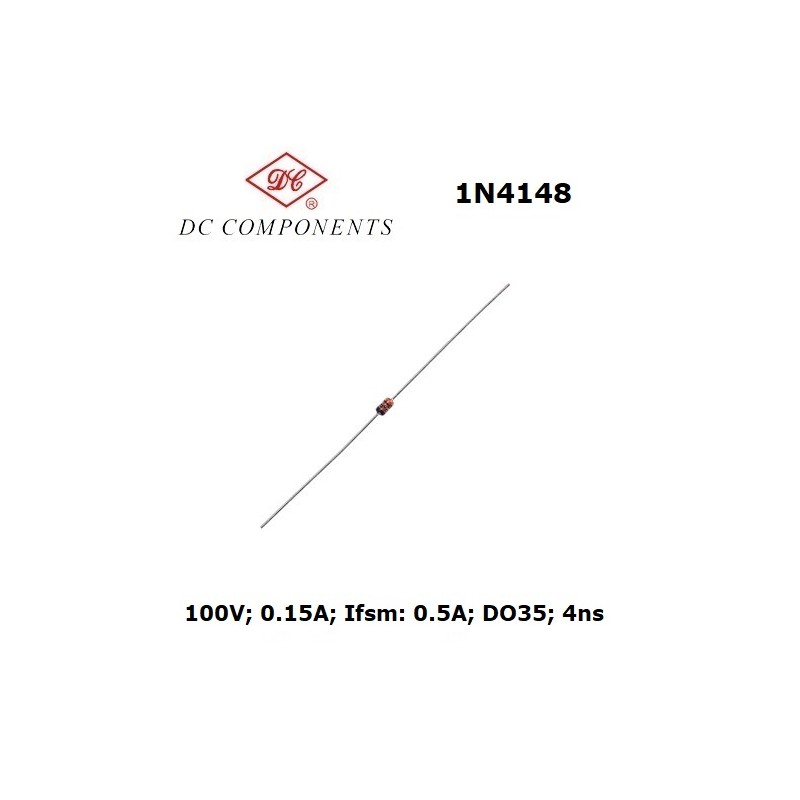 DC Components 1N4148, diodi di commutazione 500mA 4ns