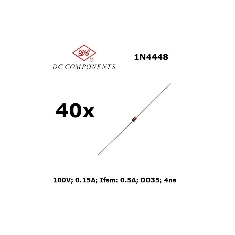 40x DC Components 1N4448, switching diode 100mA 4ns