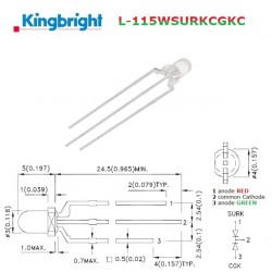 Kingbright L-115WSURKCGKC,...