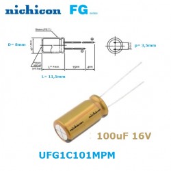 Nichicon FG 100uF/16V
