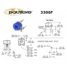 Bourns 3306F 1K, trimmer a regolazione verticale, 3306F-1-201