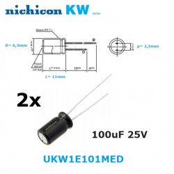 Nichicon KW 100uF 25V