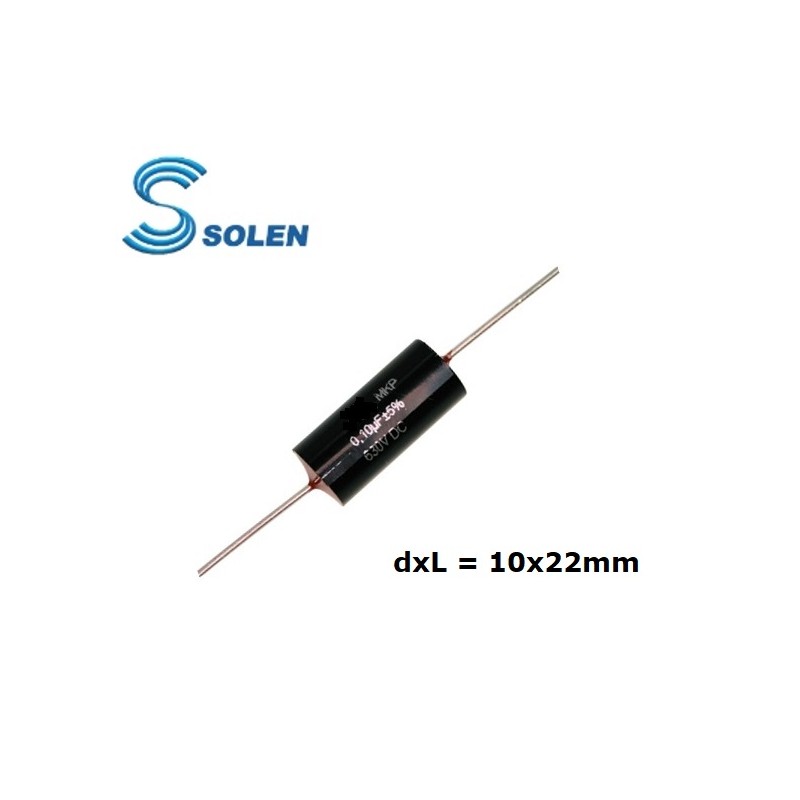Solen PPE 0,22uF/630V, polypropylene axial capacitor