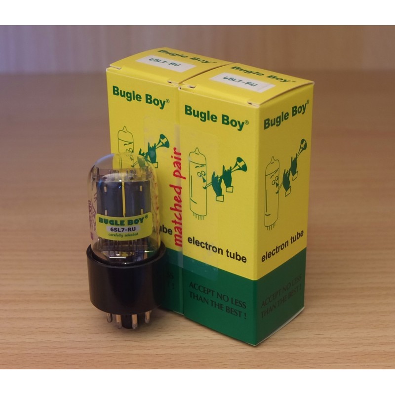 Bugle Boy 6SN7-RU (6h8c), selected electron tubes, matched in PAIR, made in RUSSIA