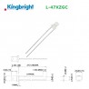 Kingbright L-47XZGC, LED 3mm VERDE, frontale concavo