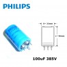 Philips 100uF 385V, condensatore elettrolitico snap-in, ø25x40mm