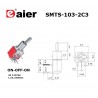 Daier SMTS-103-2C3, interruttore SUB-miniatura ON-OFF-ON a levetta, pin da PCB