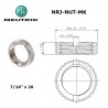 Neutrik NRJ-NUT-MK, dado CROMATO metallico per jack BJ101, BJ124, BJ125