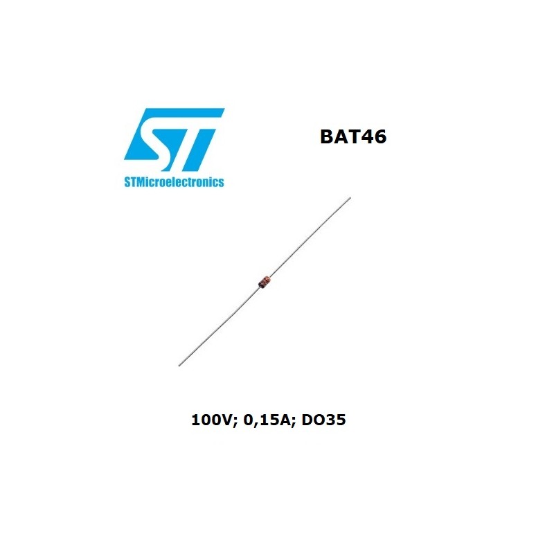 ST Microelectronics BAT46, diodo di commutazione Schottky 150mA