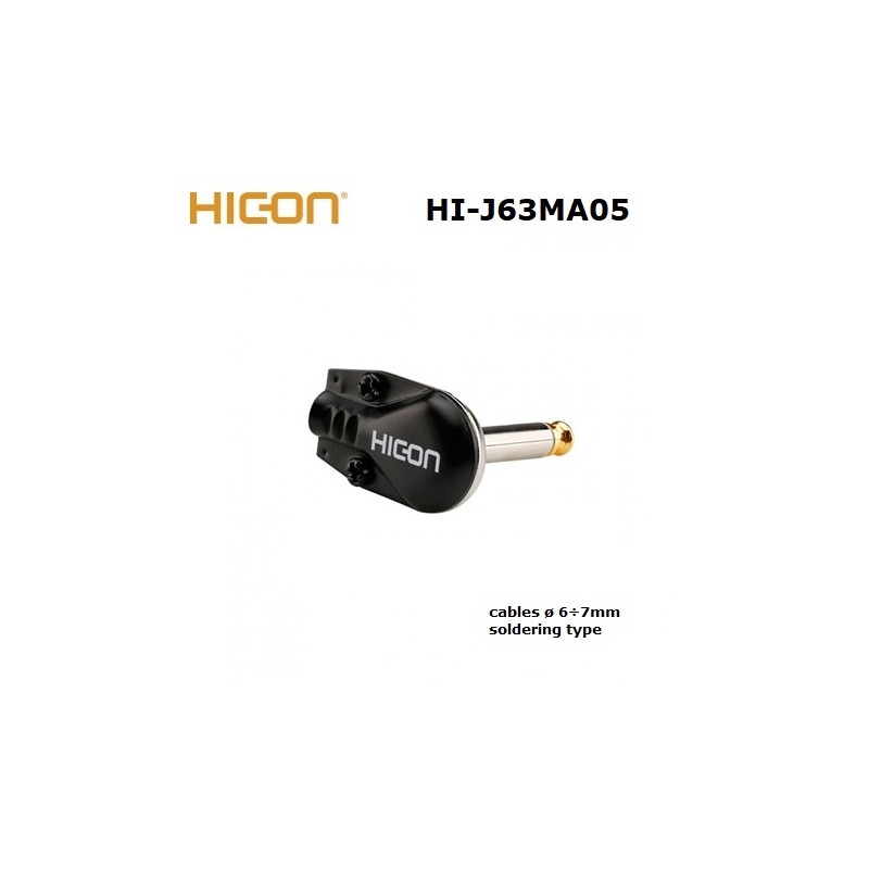 Hicon HI-J63MA05, plug mono 6,3mm angolato a 90°