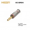 Hicon HI-BM04-RED, banana plug 4mm cromata, ROSSA, contatti dorati
