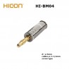 Hicon HI-BM04-WHT, banana plug 4mm cromata, BIANCA, contatti dorati