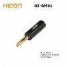 Hicon HI-BM01-BLK, banana plug 4mm NERA, contatti dorati
