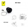 2x Bugle Boy DC-022 jack tonda 2,1mm NERA per alimentazione, made in China