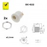 2x Bugle Boy DC-022 jack tonda 2,1mm BIANCA per alimentazione, made in China