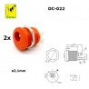 2x Bugle Boy DC-022 jack tonda 2,1mm ROSSA per alimentazione, made in China