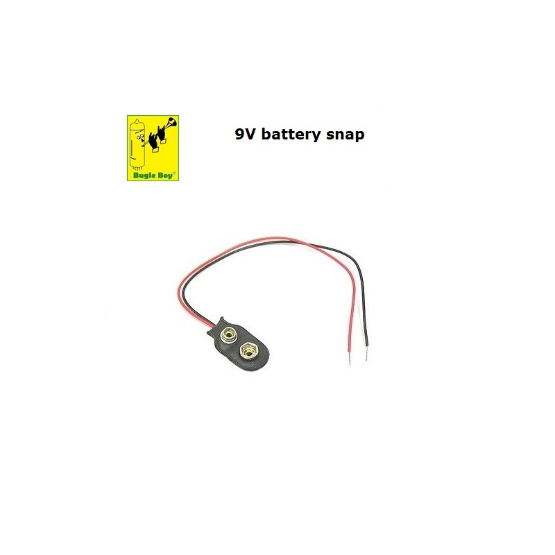 Bugle Boy clip per batteria 9V, lunghezza cavetti 15cm. circa