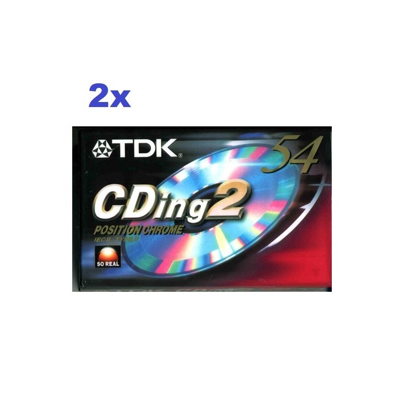 Cassetta TDK CDing 2, 54'' new and sealed, 2 pcs. pack