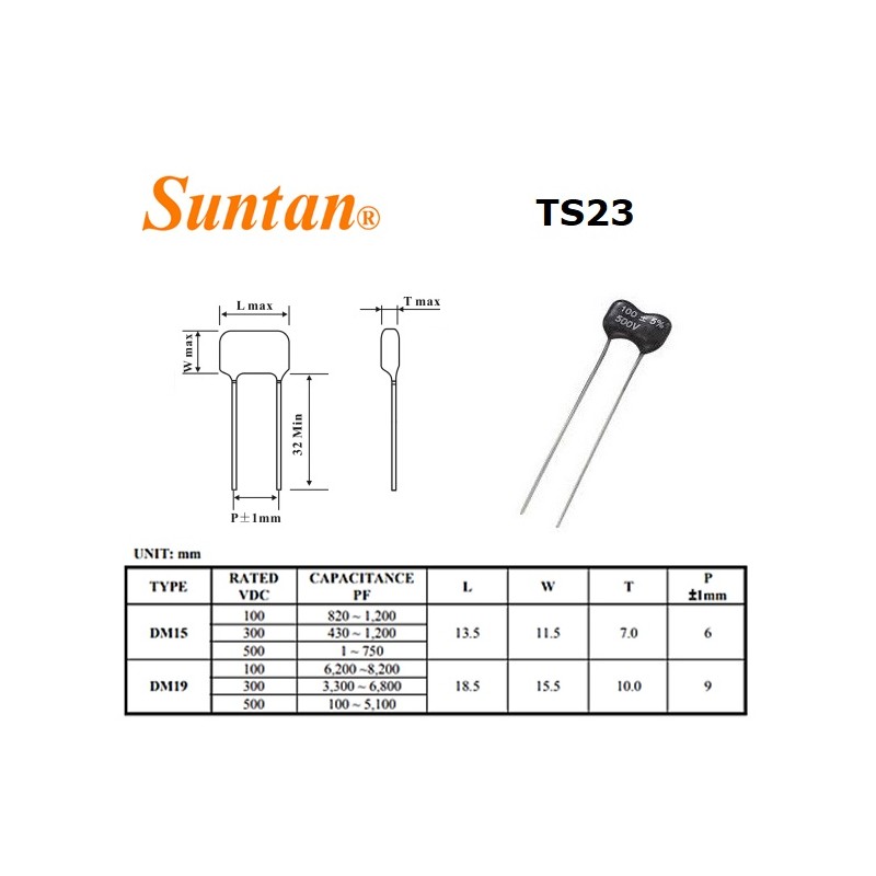 Suntan 270pF/500V, condensatore in mica argentata