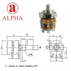Alpha 24mm 250KAx2, 3/8''