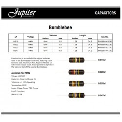 Jupiter "Bumblebee" 0,047uF 400V, condensatore carta/olio, ø11x32mm