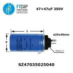 Fischer & Tausche 47+47uF 350V