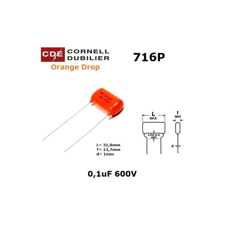 Orange Drop 716, 0,1uF/600V