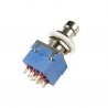 Bugle Boy PBS-24-302, BLUE 3PDT, pushbutton switch, 9 solder lugs, made in Taiwan