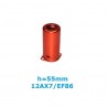 Schermo ROSSO in alluminio h: 55mm per valvole noval (ECC83-EF86)