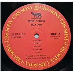 Billy Joel: 52nd Street, LP + OBI, CBS SONY 25AP1152