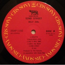 Billy Joel: 52nd Street, LP + OBI, CBS SONY 25AP1152
