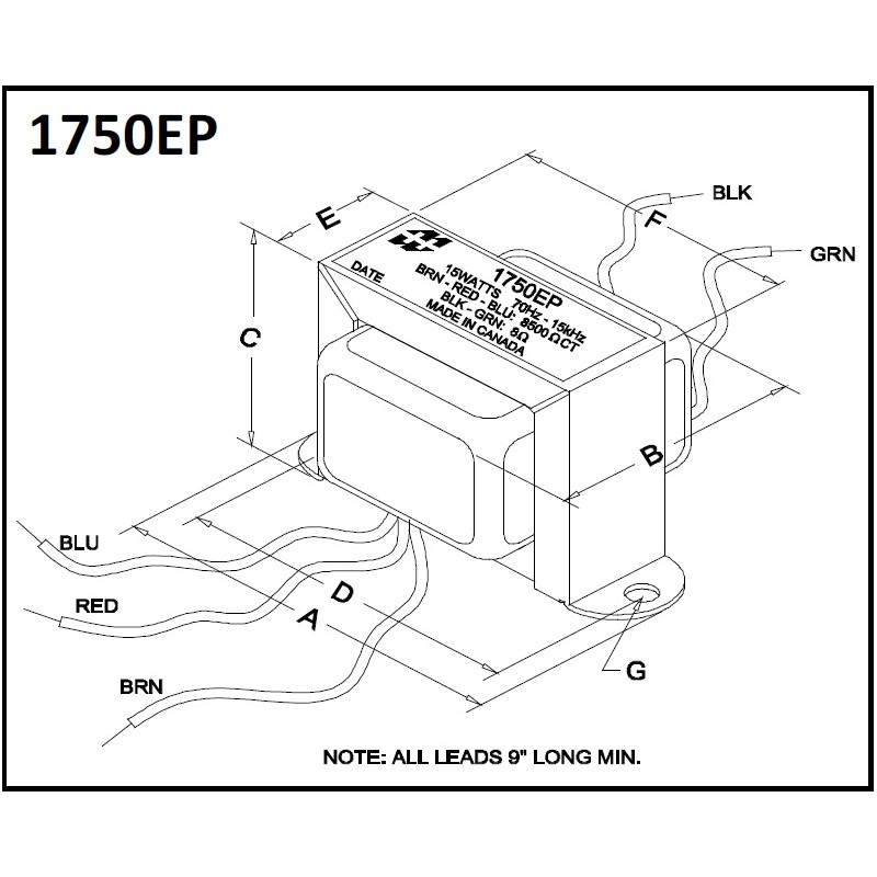 Hammond 1750EP, 'guitar series' output transformer
