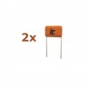 2x Cornell Dubilier MMR 0,1uF 400V, radial polyester capacitor 10%, 104MMR400K
