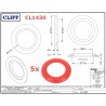 5x Cliff CL1430, RED plastic washer for jack SCJ644 (BJ101, BJ124, BJ125)