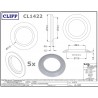 5x Cliff CL1422, rondella in plastica GRIGIA per jack SCJ644 (BJ101, BJ124, BJ125).