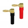 Bugle Boy banane plug 4mm angolate NERA e ROSSA in soffice silicone, contatti dorati