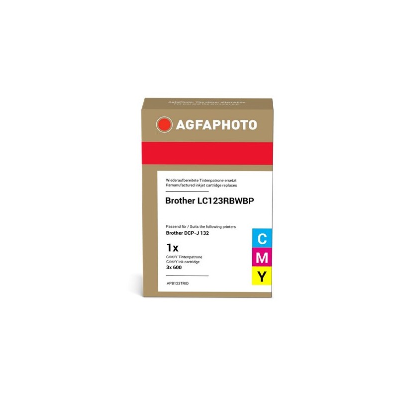 ORIGINAL Agfa Photo Multipack ciano / magenta / giallo APB123TRID LC123C,M,Y ~1800 Seiten Agfa Photo LC123RBWBPDR