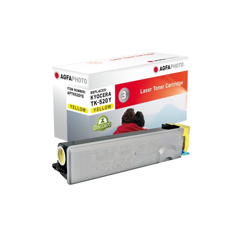 ORIGINAL Agfa Photo toner giallo APTK520YE ~4000 Seiten Agfa Photo TK-520Y