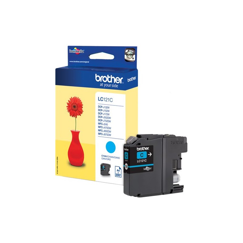 ORIGINAL Brother Cartuccia d'inchiostro ciano LC121C LC-121 ~300 Seiten 3,9ml