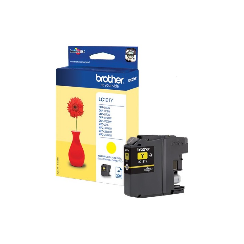 ORIGINAL Brother Cartuccia d'inchiostro giallo LC121Y LC-121 ~300 Seiten 3,9ml