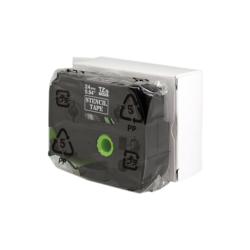 ORIGINAL Brother Nastro Bianco su trasparente STe-151 ST-151 24 mm x 3 m, non laminato, nastro con stampino