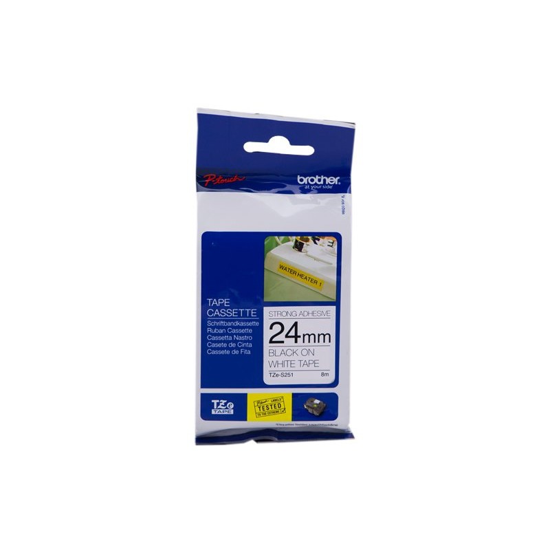 ORIGINAL Brother Nastro Nero su bianco TZe-S251 TZ-S251 24 mm x 8 m, laminato