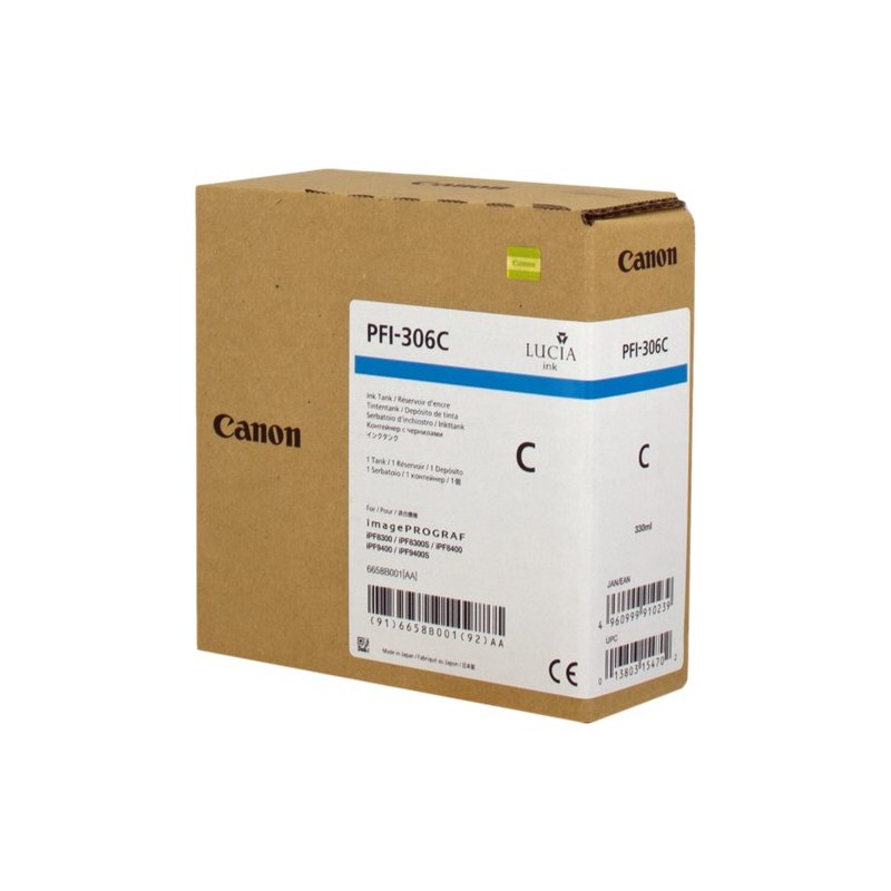 ORIGINAL Canon Cartuccia d'inchiostro ciano PFI-306c 6658B001 330ml