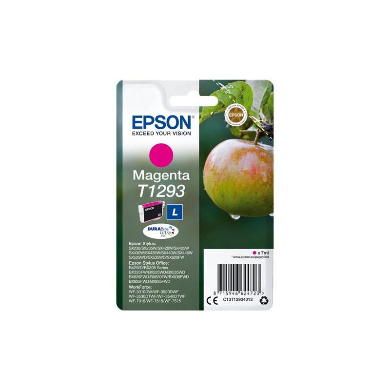ORIGINAL Epson Cartuccia d'inchiostro magenta C13T12934012 T1293 ~470 Seiten 7ml
