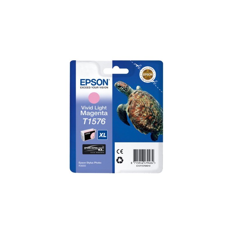 ORIGINAL Epson Cartuccia d'inchiostro magenta (chiaro) C13T15764010 T1576 XL ~2300 Seiten 25,9ml