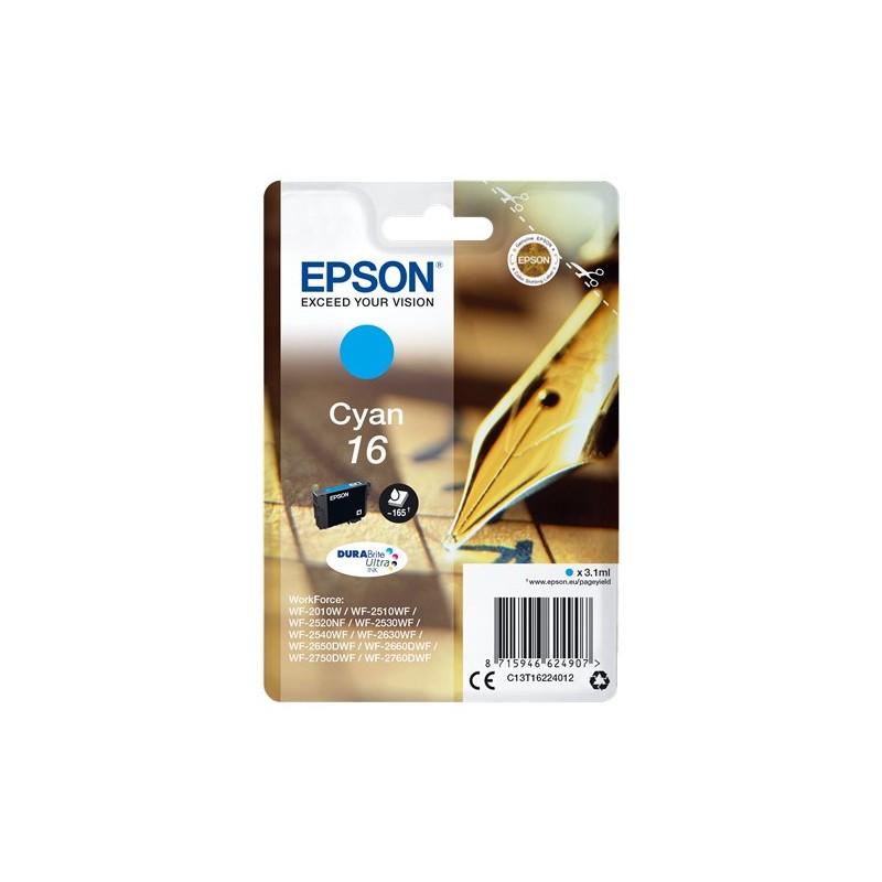 ORIGINAL Epson Cartuccia d'inchiostro ciano C13T16224012 16 ~165 Seiten 3,1ml standard